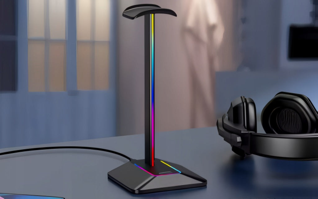RGB-LED-Kopfhörerständer mit USB-Hub