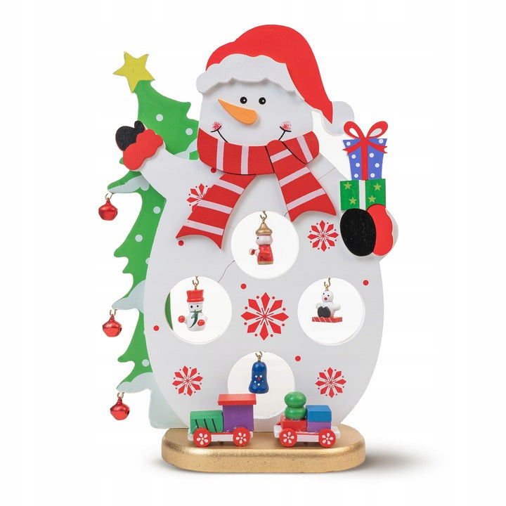 Schneemannfigur aus Holz