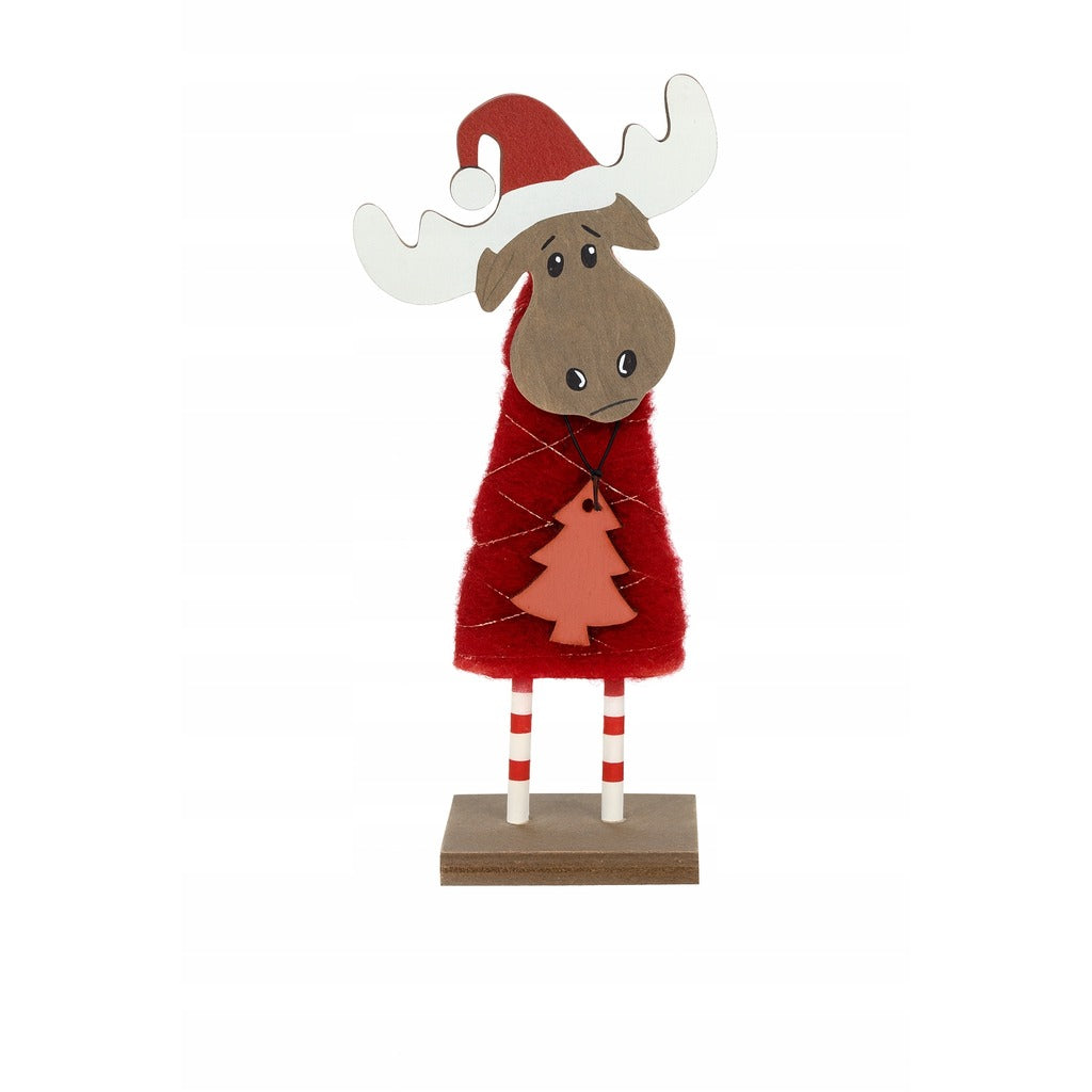 Weihnachtsfigur aus Holz mit Rentiermotiv
