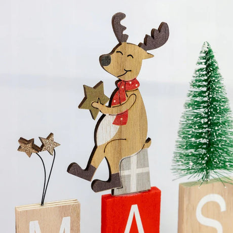 XMAS Weihnachten Holzfigur mit Weihnachtsbaum