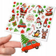 Weihnachtsaufkleber Weihnachtsmann Schneemann Kobold