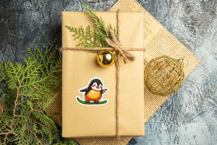 Weihnachtsaufkleber Weihnachtsmann Schneemann Kobold