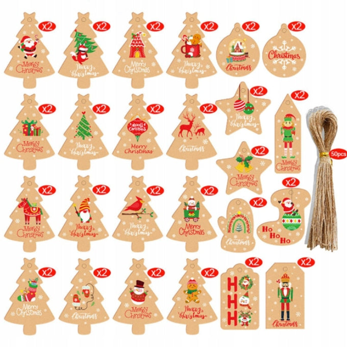 Braune Geschenkanhänger, 50 Stück