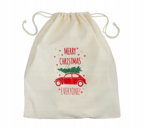 Weihnachts-Baumwolltasche 250x250mm Ecru
