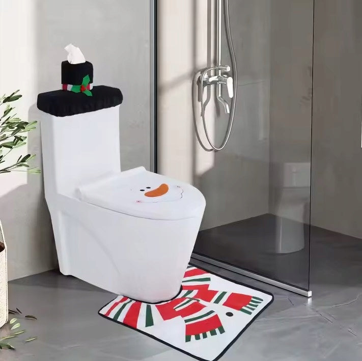 Weihnachts Schneemann Toilettenverkleidungs Deko Set