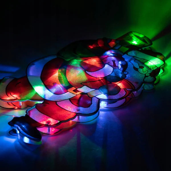 Leuchtender LED-Weihnachtsmann AUF DEM GLAS