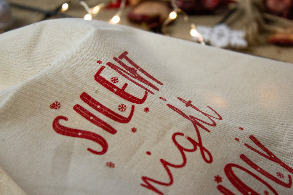 Weihnachts-Baumwolltasche 320x320mm Ecru