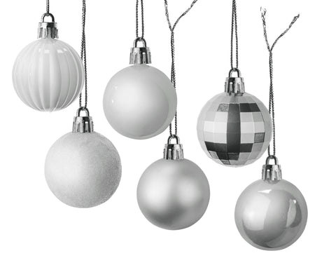 Weihnachtsbaumkugeln set SILBER 36tlg.