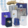 Set Weihnachtsgeschenktüten MARINEBLAU UND GRAU