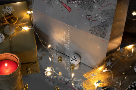 Set Weihnachtsgeschenktüten MARINEBLAU UND GRAU