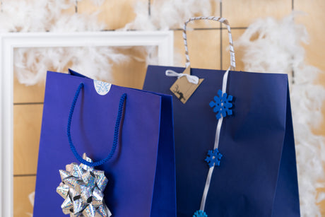 Set Weihnachtsgeschenktüten MARINEBLAU UND GRAU