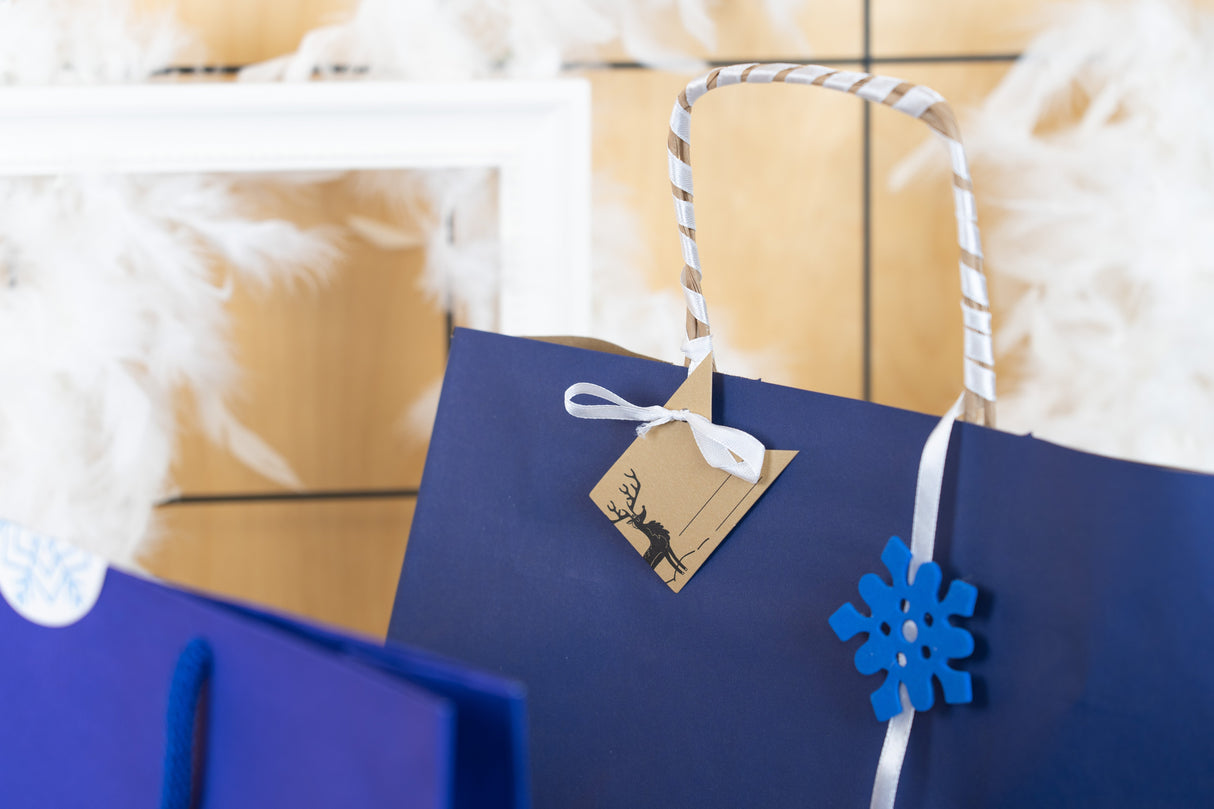 Set Weihnachtsgeschenktüten MARINEBLAU UND GRAU