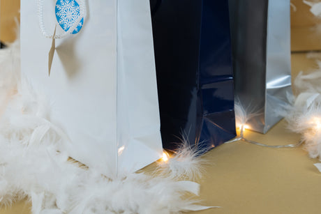 Set Weihnachtsgeschenktüten MARINEBLAU UND GRAU