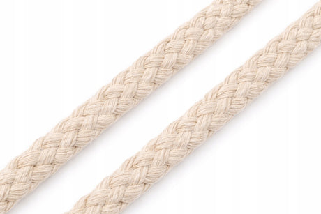 Geflochtene Baumwollkordel 12 mm Ecru Makramee-Schnur 1m