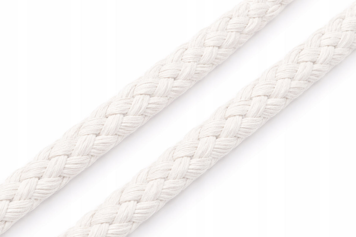 Geflochtene Baumwollkordel 5 mm – Makramee-Schnur 1 m Weiß