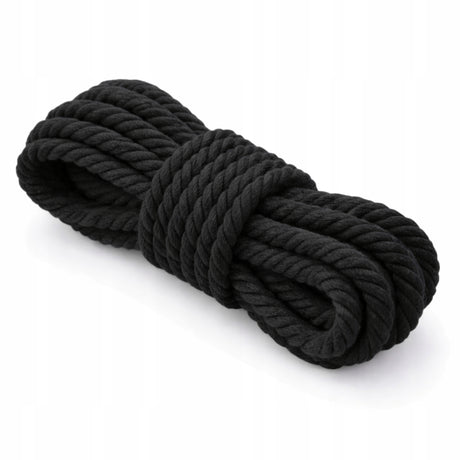Schwarze Baumwollkordel 6 mm Gedreht Makramee-Schnur 1m Schwarz