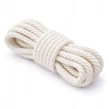 Schwarze Baumwollkordel 6 mm Gedreht Makramee-Schnur 1m Weiß