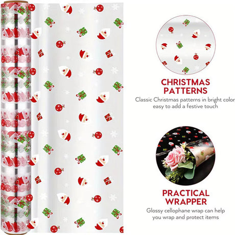 Weihnachtsfolien-Zellophanpapier zum Einpacken