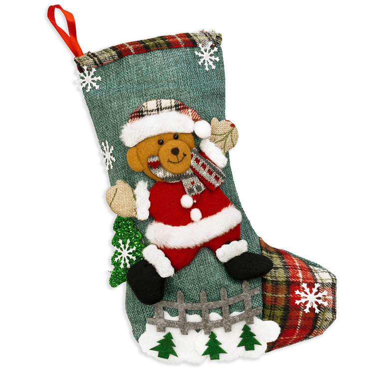 Set mit Weihnachtsstrümpfen und Kamindekorationen, 4-teilig.