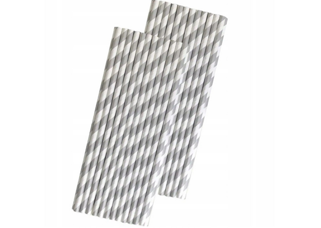 Papierstrohhalme Glänzend Silber 250 Stück