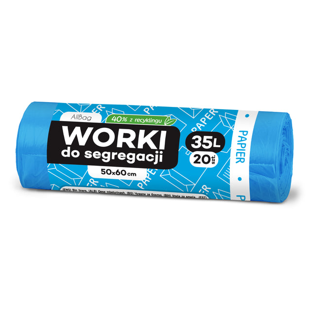 Blaue Recycelte Müllbeutel 35L