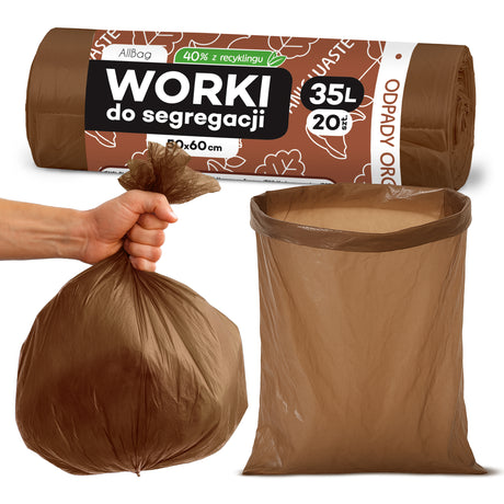Braune Recycelte Müllbeutel 35L