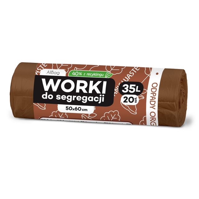 Braune Recycelte Müllbeutel 35L