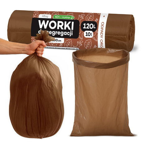 Braune Recycelte Müllsäcke 120L