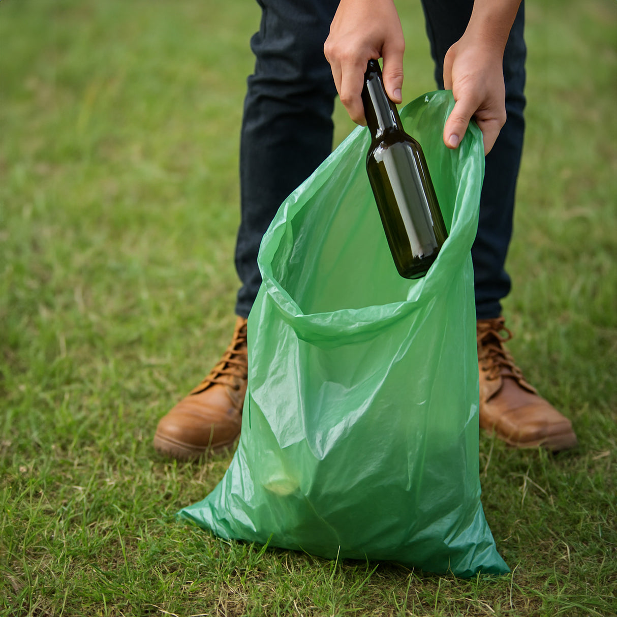 Grüne Recycelte Müllbeutel 35L