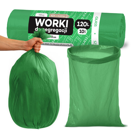 Grüne Recycelte Müllsäcke 120L