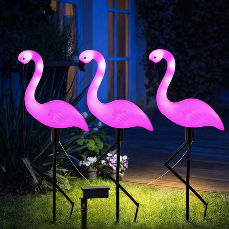Solar-Gartenleuchten LED FLAMINGO