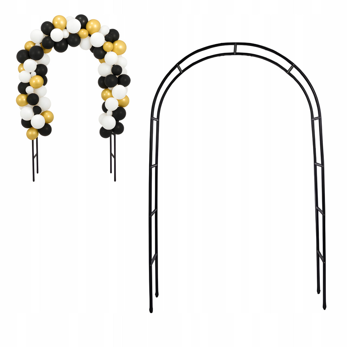 Ballongestell aus Metall, Schwarz