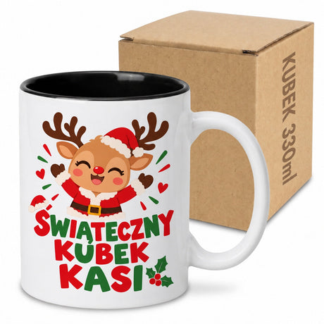 Weihnachtsbecher mit Namen schwarz