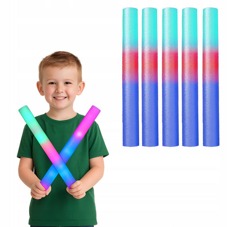 LED Schaumstoff-Leuchtstäbe 5er-Set