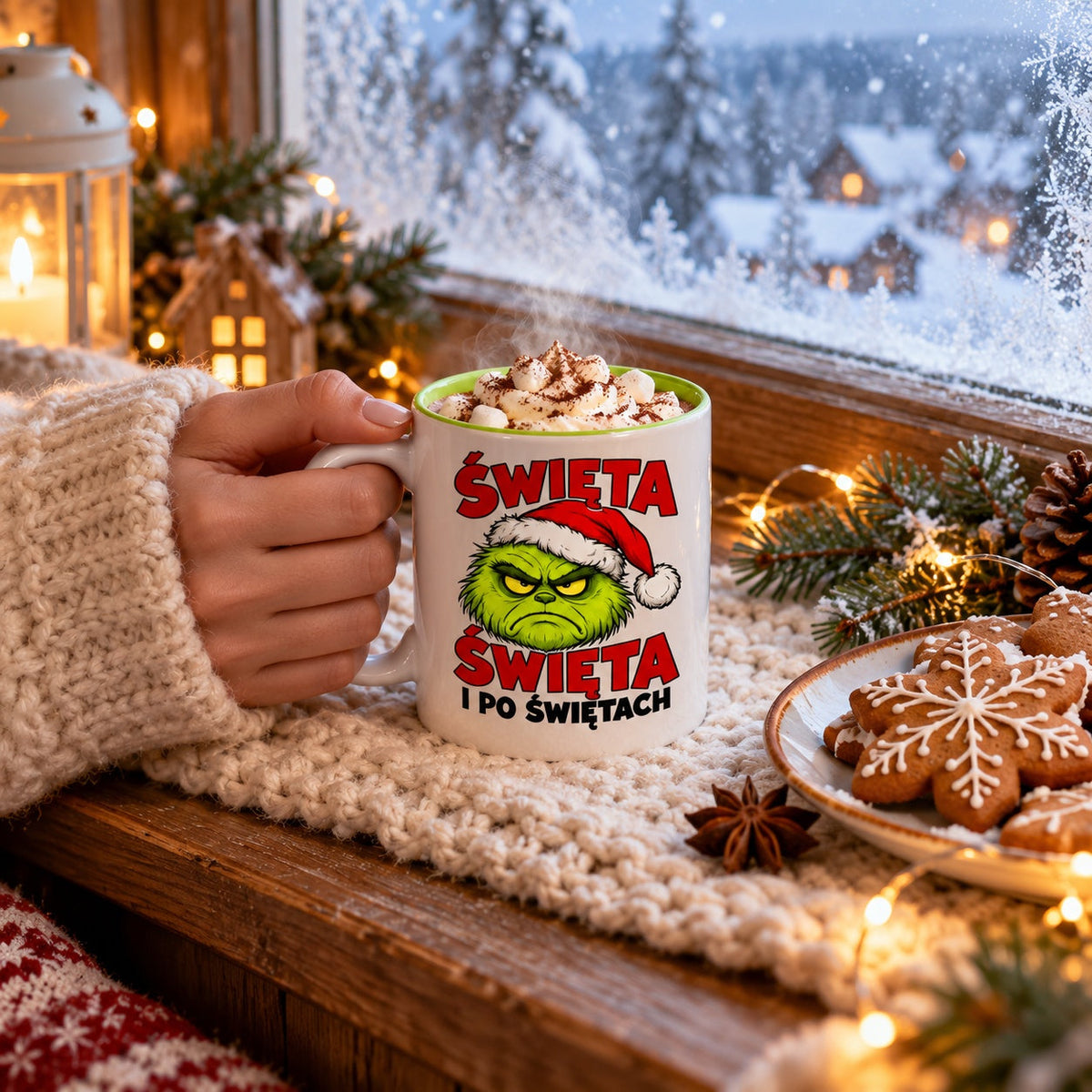 Weihnachtsbecher „Weihnachten, Weihnachten“  Grün