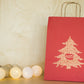 Weihnachtspapiertüte ROT 18x8x22,5cm GOLD Weihnachtsbaum