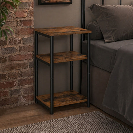 Nachttisch im Loft-Stil mit Regalen