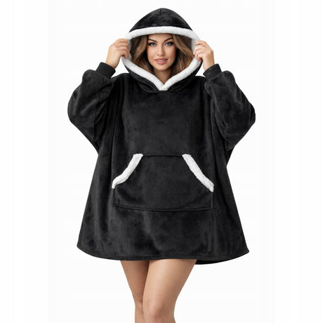 Grauer Oversize-Kuschelpullover