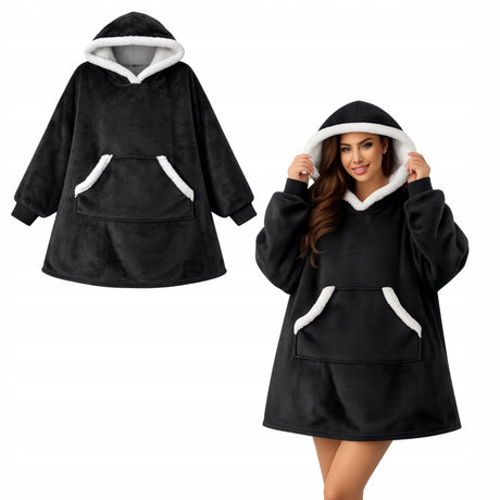 Grauer Oversize-Kuschelpullover