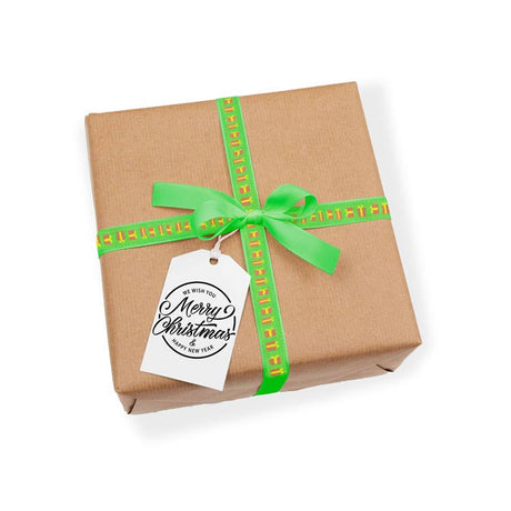 GRÜNES Band mit Schneeflocken 12mm