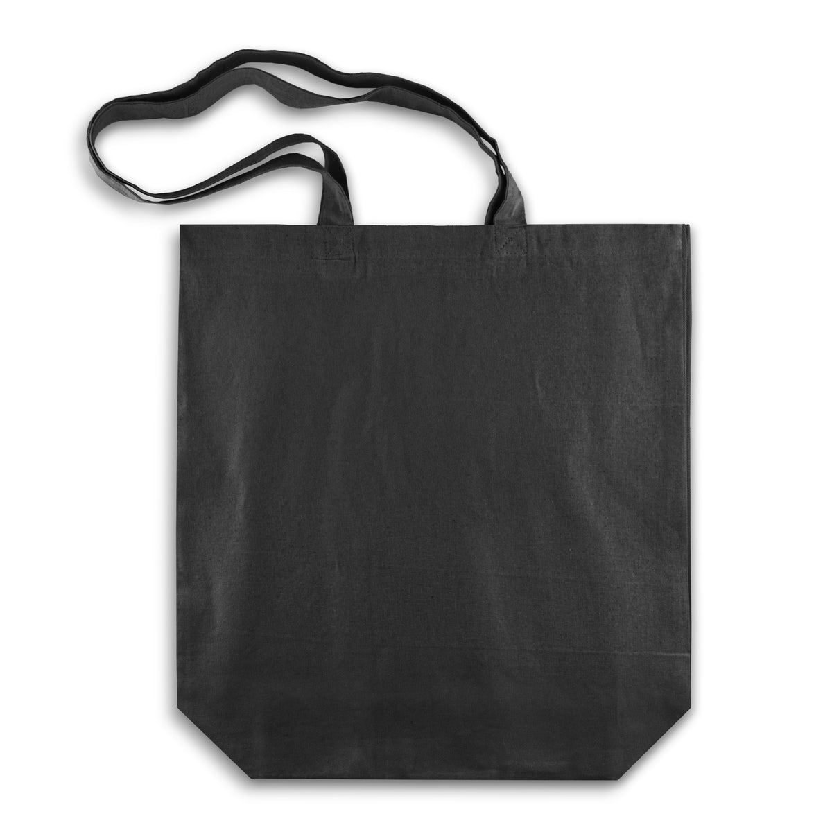 Baumwolltasche 38 x 8 x 42 cm, Henkel 70 cm, 220 g/m², schwarz