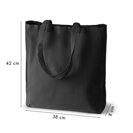 Baumwolltasche 38x8x8x42cm Schwarz Griff: 70 cm