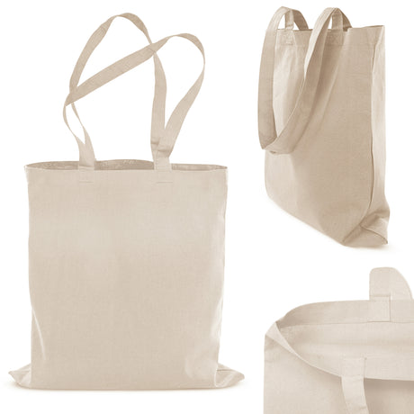 Baumwolltasche 38x42 cm ECRU 220g - dekatiert, Griff 70 cm