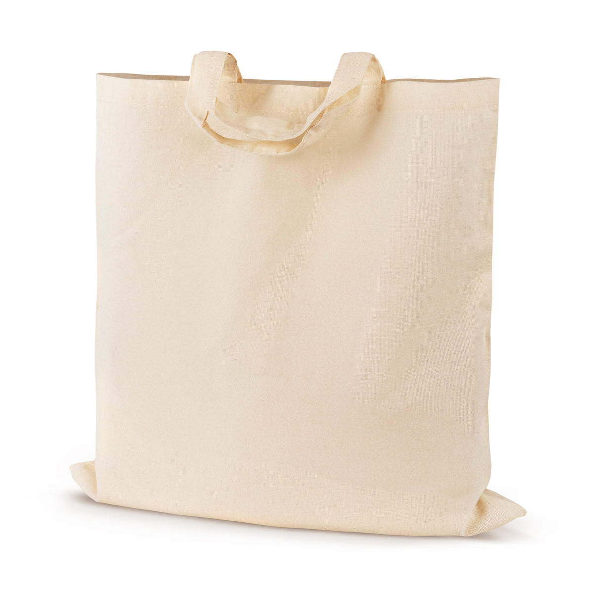 Baumwolltasche 380 x 420 mm mit grüner Tasche; Henkel: 35 cm – Ecru