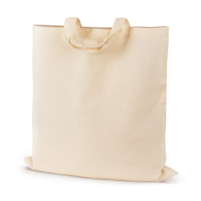 Baumwolltasche 380 x 420 mm mit grüner Tasche; Henkel: 35 cm – Ecru