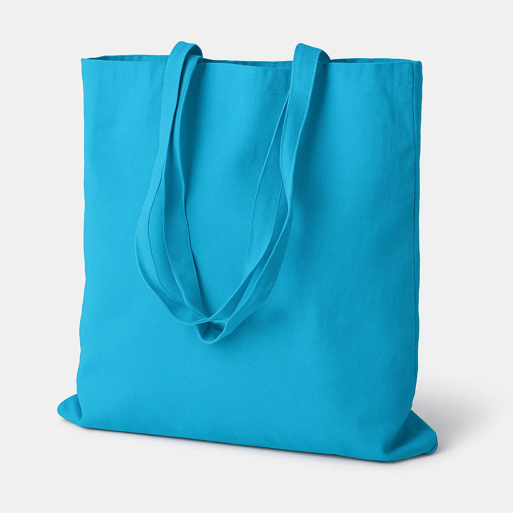 Baumwolltasche hellblau 380x420 mm 145 g mit 70 cm Henkel