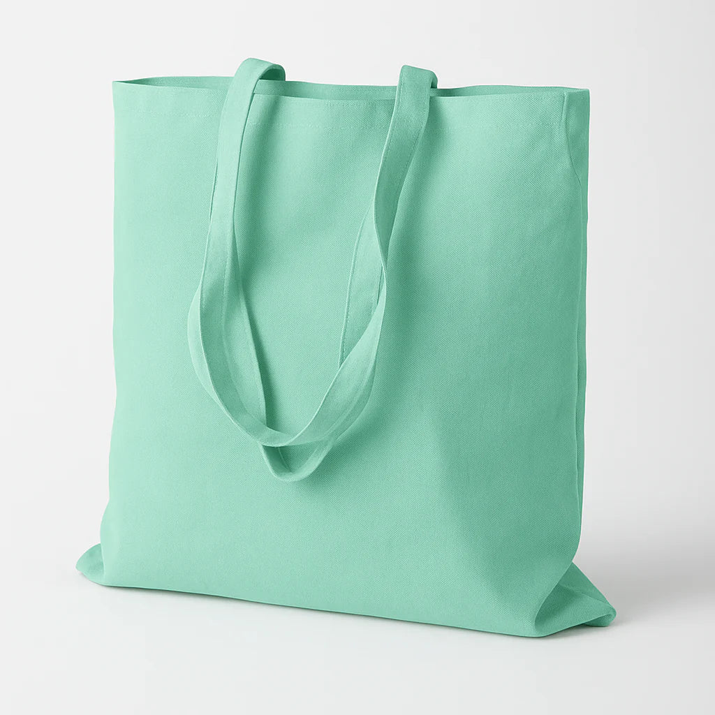 Baumwolltasche 380x420 mm Minze 145 g Griff: 70 cm