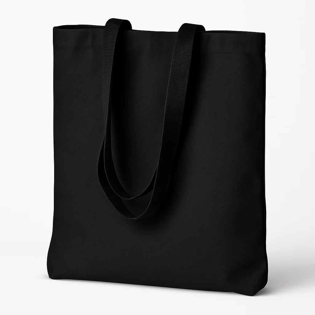 Baumwolltasche Schwarz 380x420 mm 145 g Lederhandwerksgriff: 70 cm