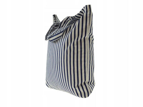 Baumwolltasche Blau gestreift 380×420 mm 145 g Griff: 35 cm