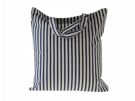 Baumwolltasche Blau gestreift 380×420 mm 145 g Griff: 35 cm
